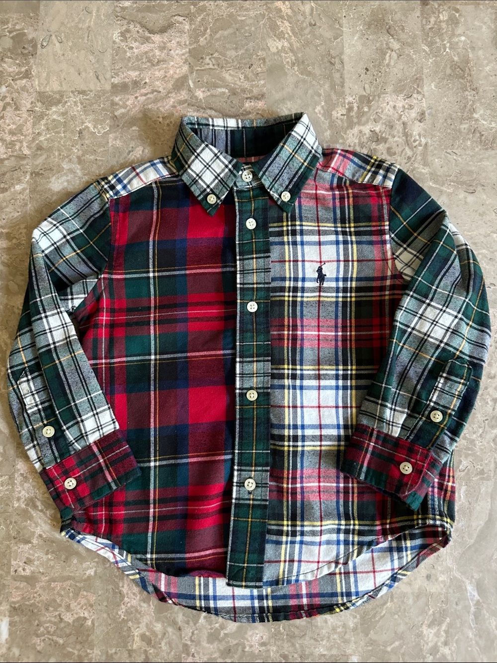 Polo Ralph Lauren Performance Plaid Button Up Flannel Shirt  Boys Size 2 T  Logo